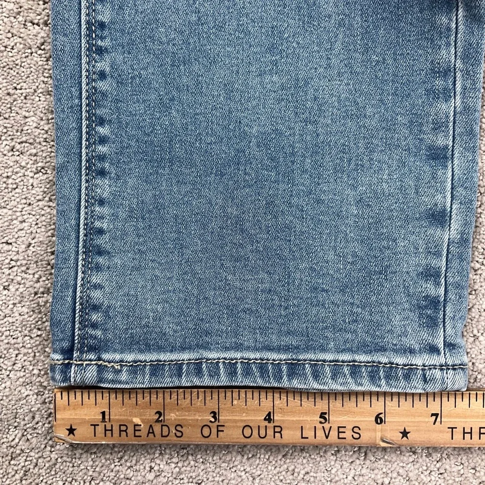 Hudson LA Jeans Womens 8 Blue‎ Stonewash Button Flap Straight Leg Stretch Denim